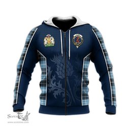 ScotsTee Shop Scottish Clark Ancient Clan Scottish Crest and Scottish Thistle Sport Tartan Hoodie