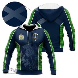 ScotsTee Shop Scottish Galloway Clan Scottish Crest and Scottish Thistle Sport Tartan Hoodie