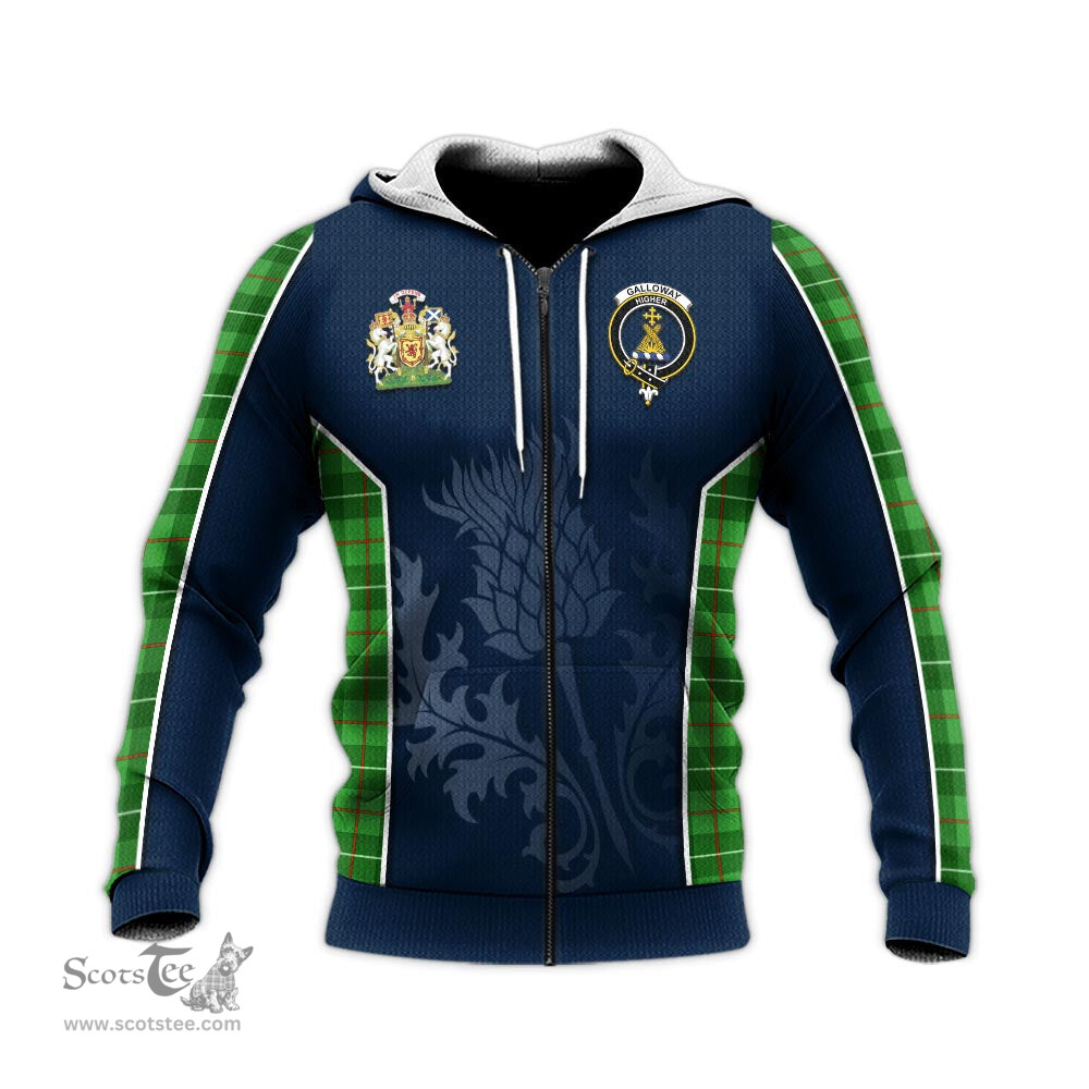 ScotsTee Shop Scottish Galloway Clan Scottish Crest and Scottish Thistle Sport Tartan Hoodie