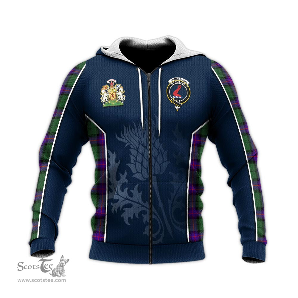 ScotsTee Shop Scottish Armstrong Modern Clan Scottish Crest and Scottish Thistle Sport Tartan Hoodie
