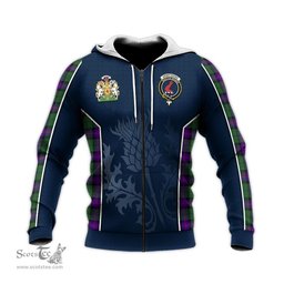 ScotsTee Shop Scottish Armstrong Modern Clan Scottish Crest and Scottish Thistle Sport Tartan Hoodie