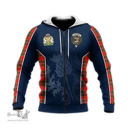 ScotsTee Shop Scottish Drummond of Perth Clan Scottish Crest and Scottish Thistle Sport Tartan Hoodie
