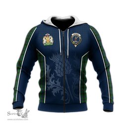 ScotsTee Shop Scottish Davidson Clan Scottish Crest and Scottish Thistle Sport Tartan Hoodie