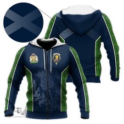 ScotsTee Shop Scottish Forrester or Foster Hunting Clan Scottish Crest and Scottish Thistle Sport Tartan Hoodie