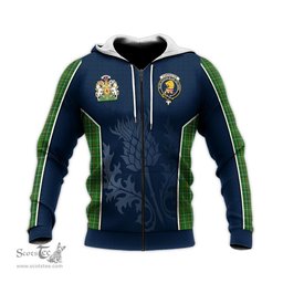 ScotsTee Shop Scottish Forrester or Foster Hunting Clan Scottish Crest and Scottish Thistle Sport Tartan Hoodie