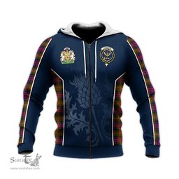 ScotsTee Shop Scottish Carnegie Modern Clan Scottish Crest and Scottish Thistle Sport Tartan Hoodie