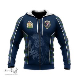 ScotsTee Shop Scottish Cockburn Ancient Clan Scottish Crest and Scottish Thistle Sport Tartan Hoodie