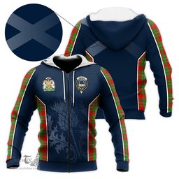 ScotsTee Shop Scottish Grierson Clan Scottish Crest and Scottish Thistle Sport Tartan Hoodie
