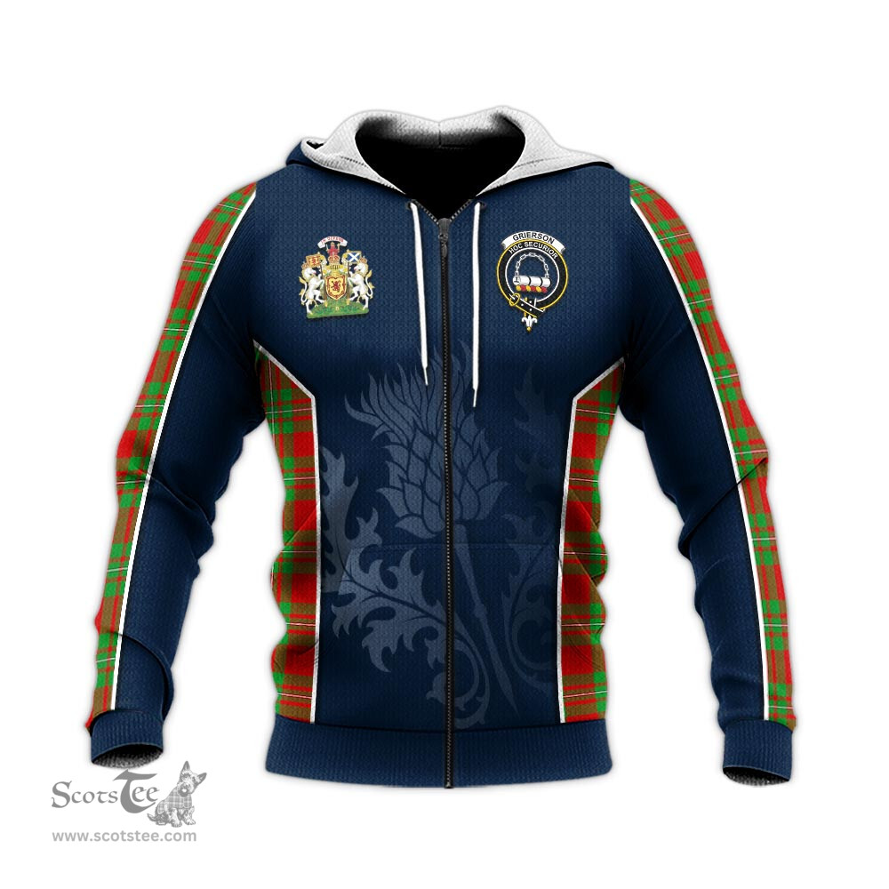 ScotsTee Shop Scottish Grierson Clan Scottish Crest and Scottish Thistle Sport Tartan Hoodie