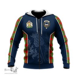 ScotsTee Shop Scottish Grierson Clan Scottish Crest and Scottish Thistle Sport Tartan Hoodie