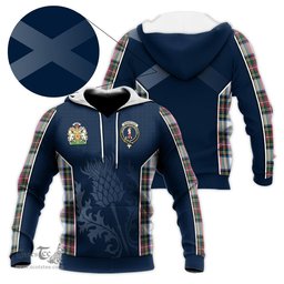 ScotsTee Shop Scottish Dennistoun Clan Scottish Crest and Scottish Thistle Sport Tartan Hoodie