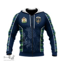 ScotsTee Shop Scottish Gordon Ancient Clan Scottish Crest and Scottish Thistle Sport Tartan Hoodie