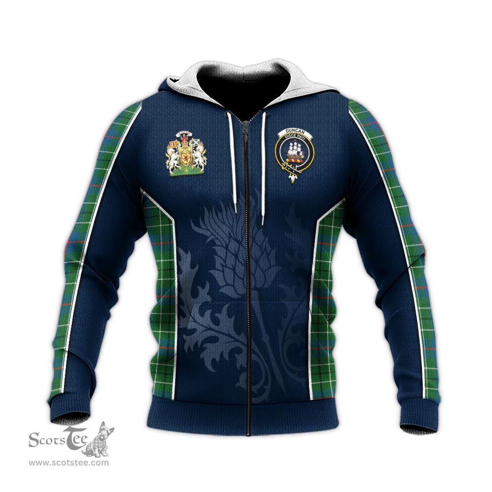 ScotsTee Shop Scottish Duncan Ancient Clan Scottish Crest and Scottish Thistle Sport Tartan Hoodie
