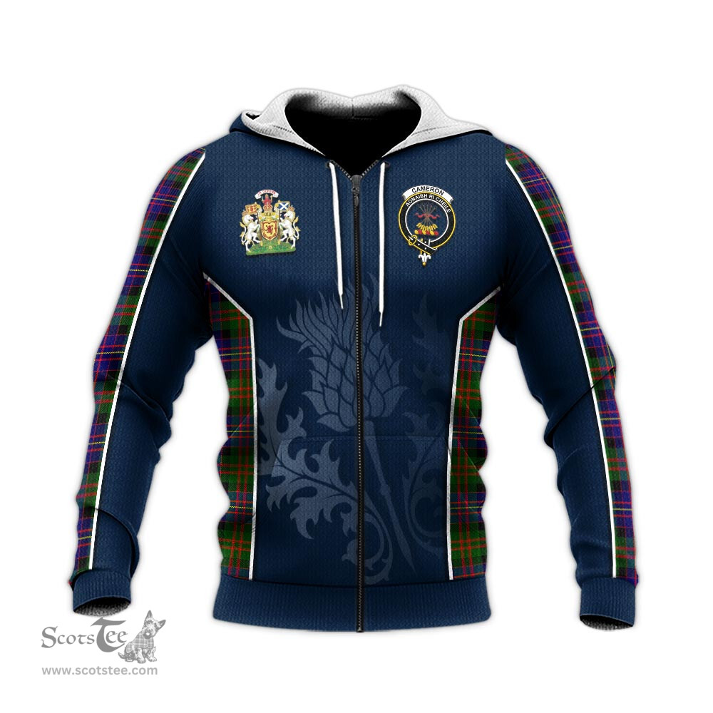 ScotsTee Shop Scottish Cameron of Erracht Modern Clan Scottish Crest and Scottish Thistle Sport Tartan Hoodie