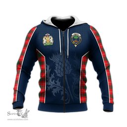 ScotsTee Shop Scottish Fenton Clan Scottish Crest and Scottish Thistle Sport Tartan Hoodie