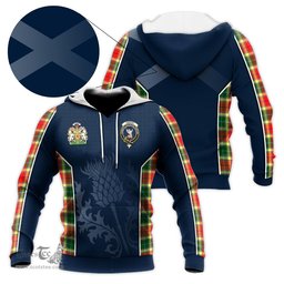 ScotsTee Shop Scottish Gibsone (Gibson-Gibbs) Clan Scottish Crest and Scottish Thistle Sport Tartan Hoodie