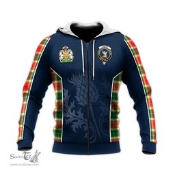ScotsTee Shop Scottish Gibsone (Gibson-Gibbs) Clan Scottish Crest and Scottish Thistle Sport Tartan Hoodie
