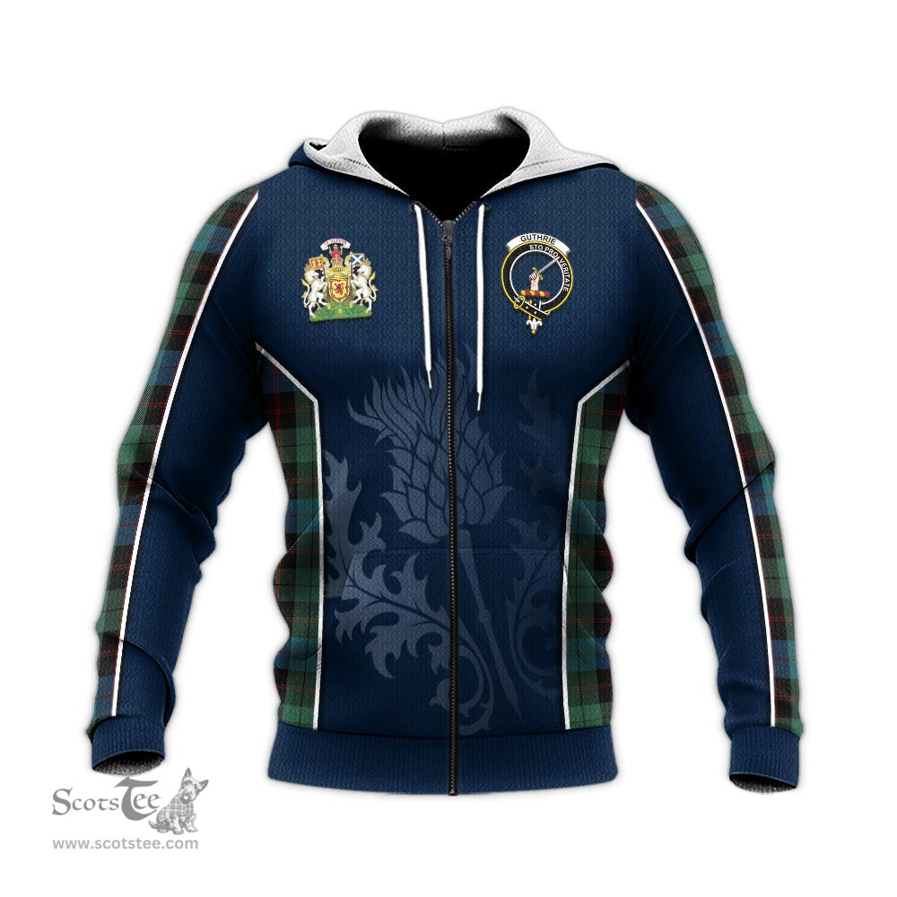 ScotsTee Shop Scottish Guthrie Clan Scottish Crest and Scottish Thistle Sport Tartan Hoodie