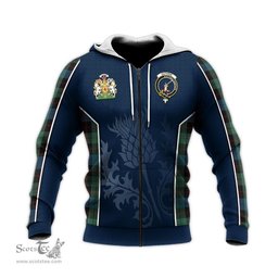 ScotsTee Shop Scottish Guthrie Clan Scottish Crest and Scottish Thistle Sport Tartan Hoodie