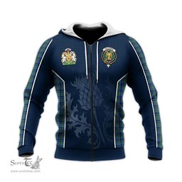 ScotsTee Shop Scottish Falconer Clan Scottish Crest and Scottish Thistle Sport Tartan Hoodie