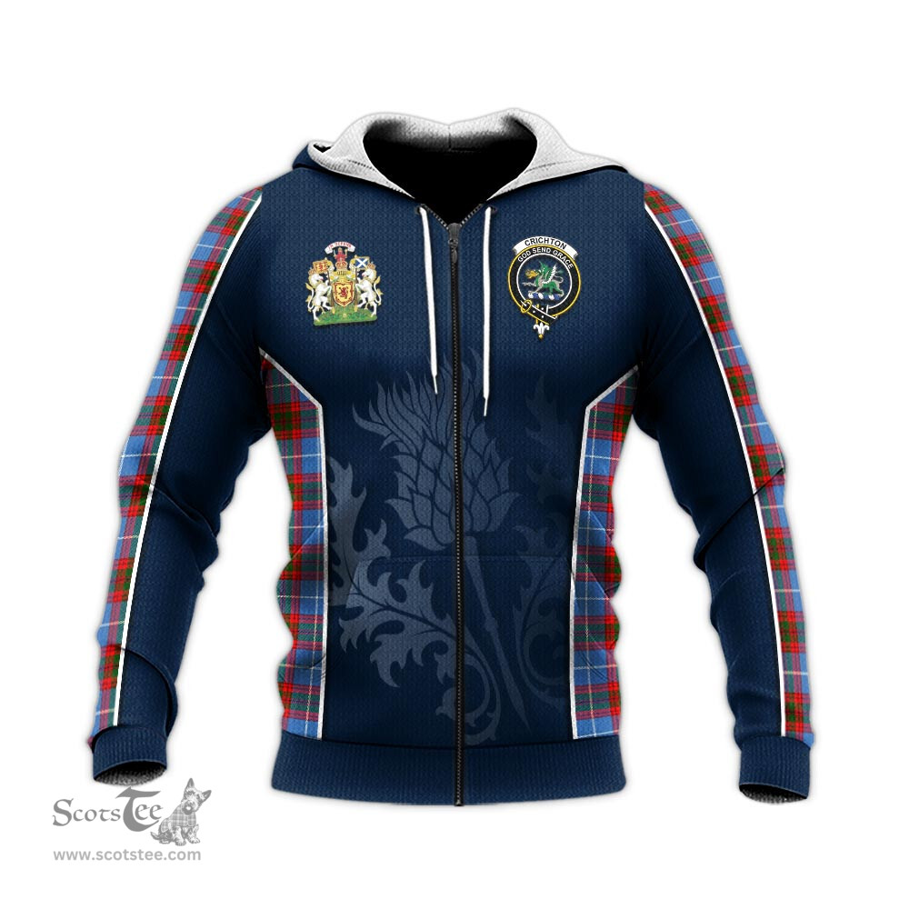 ScotsTee Shop Scottish Crichton Clan Scottish Crest and Scottish Thistle Sport Tartan Hoodie