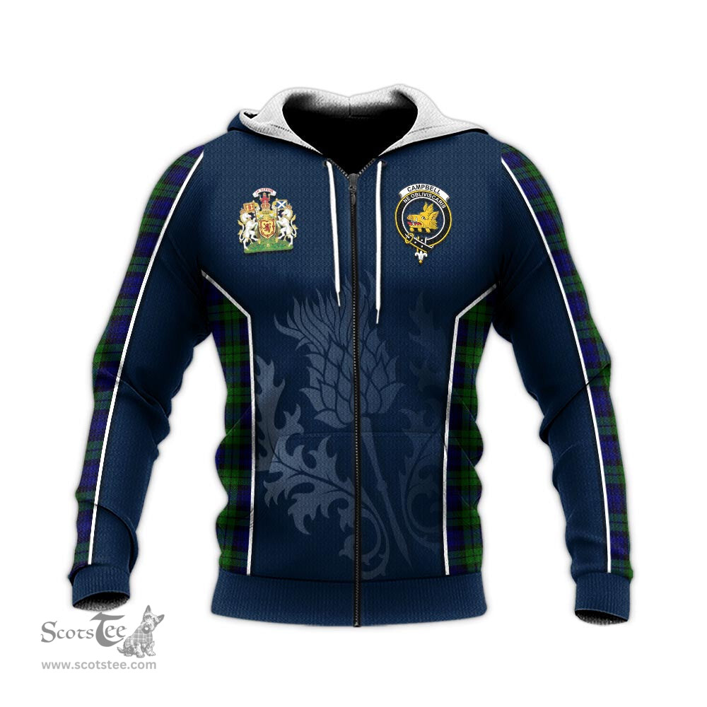 ScotsTee Shop Scottish Campbell Modern Clan Scottish Crest and Scottish Thistle Sport Tartan Hoodie