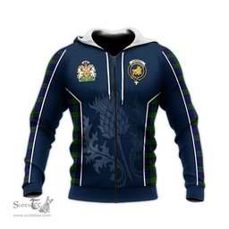 ScotsTee Shop Scottish Campbell Modern Clan Scottish Crest and Scottish Thistle Sport Tartan Hoodie