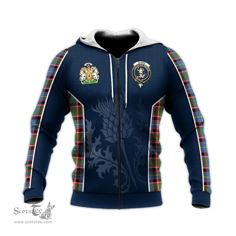 ScotsTee Shop Scottish Glass Clan Scottish Crest and Scottish Thistle Sport Tartan Hoodie