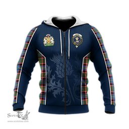 ScotsTee Shop Scottish Glass Clan Scottish Crest and Scottish Thistle Sport Tartan Hoodie