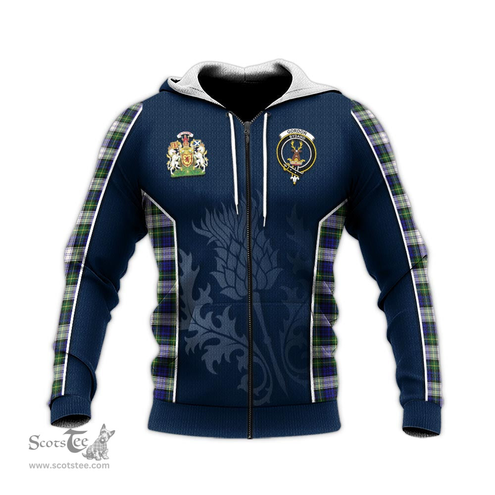 ScotsTee Shop Scottish Gordon Dress Modern Clan Scottish Crest and Scottish Thistle Sport Tartan Hoodie