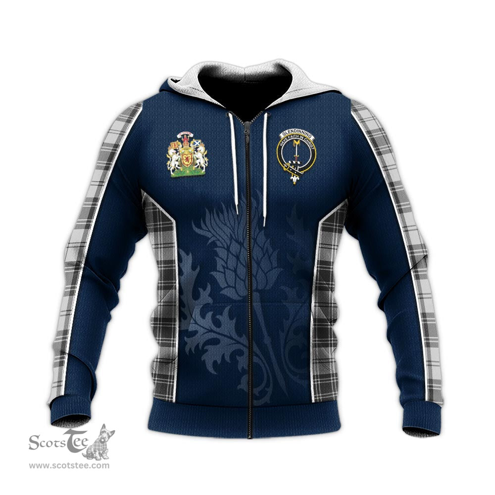 ScotsTee Shop Scottish Glendinning Clan Scottish Crest and Scottish Thistle Sport Tartan Hoodie