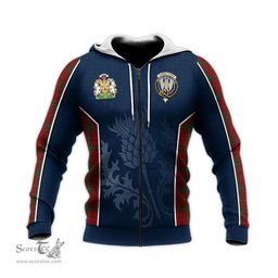 ScotsTee Shop Scottish Carruthers Clan Scottish Crest and Scottish Thistle Sport Tartan Hoodie