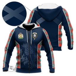 ScotsTee Shop Scottish Dunbar Ancient Clan Scottish Crest and Scottish Thistle Sport Tartan Hoodie