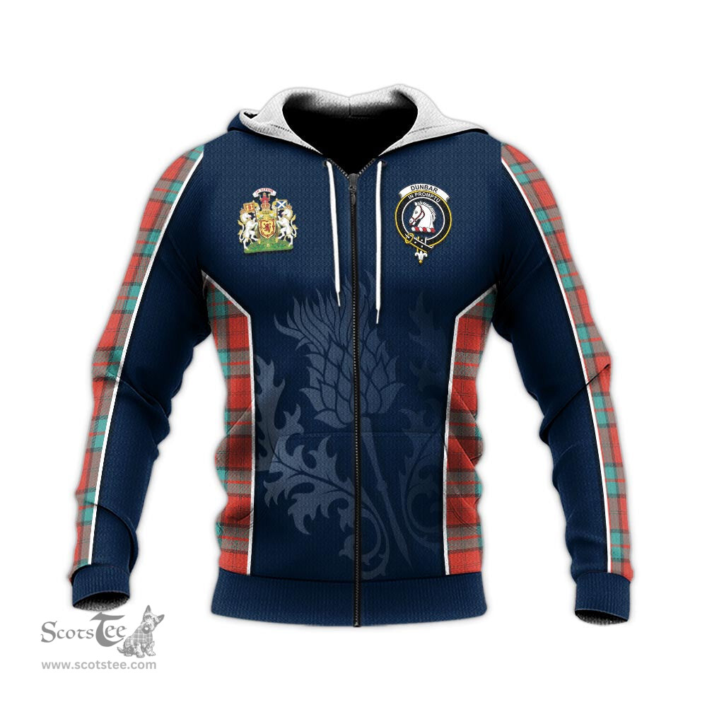 ScotsTee Shop Scottish Dunbar Ancient Clan Scottish Crest and Scottish Thistle Sport Tartan Hoodie