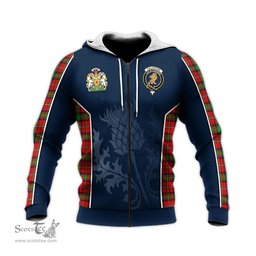 ScotsTee Shop Scottish Fullerton Clan Scottish Crest and Scottish Thistle Sport Tartan Hoodie