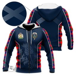 ScotsTee Shop Scottish Gow of Skeoch Clan Scottish Crest and Scottish Thistle Sport Tartan Hoodie