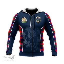 ScotsTee Shop Scottish Gow of Skeoch Clan Scottish Crest and Scottish Thistle Sport Tartan Hoodie
