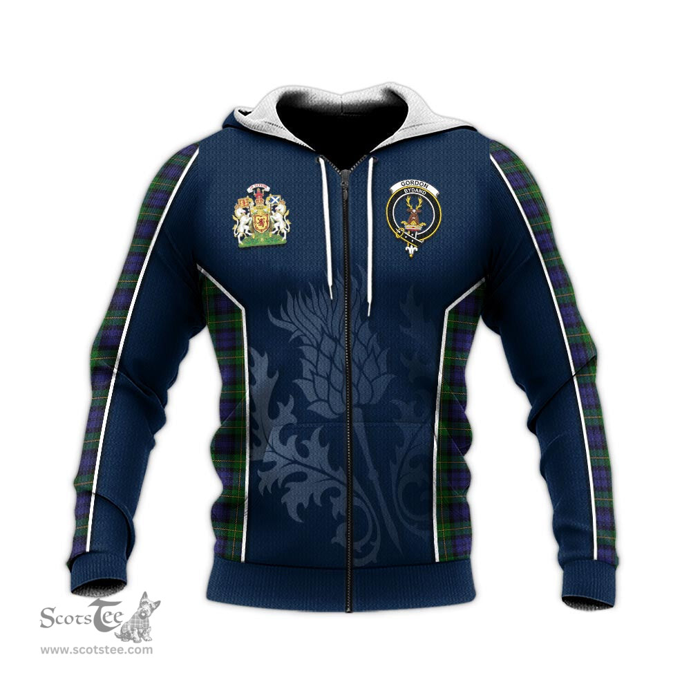 ScotsTee Shop Scottish Gordon Clan Scottish Crest and Scottish Thistle Sport Tartan Hoodie