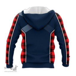 ScotsTee Shop Scottish Cunningham Modern Clan Scottish Crest and Scottish Thistle Sport Tartan Hoodie