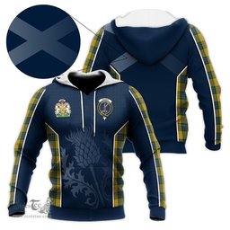 ScotsTee Shop Scottish Fraser Yellow Clan Scottish Crest and Scottish Thistle Sport Tartan Hoodie