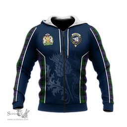ScotsTee Shop Scottish Galbraith Clan Scottish Crest and Scottish Thistle Sport Tartan Hoodie