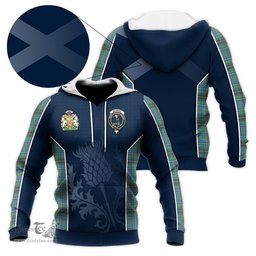 ScotsTee Shop Scottish MacInnes Ancient Clan Scottish Crest and Scottish Thistle Sport Tartan Hoodie