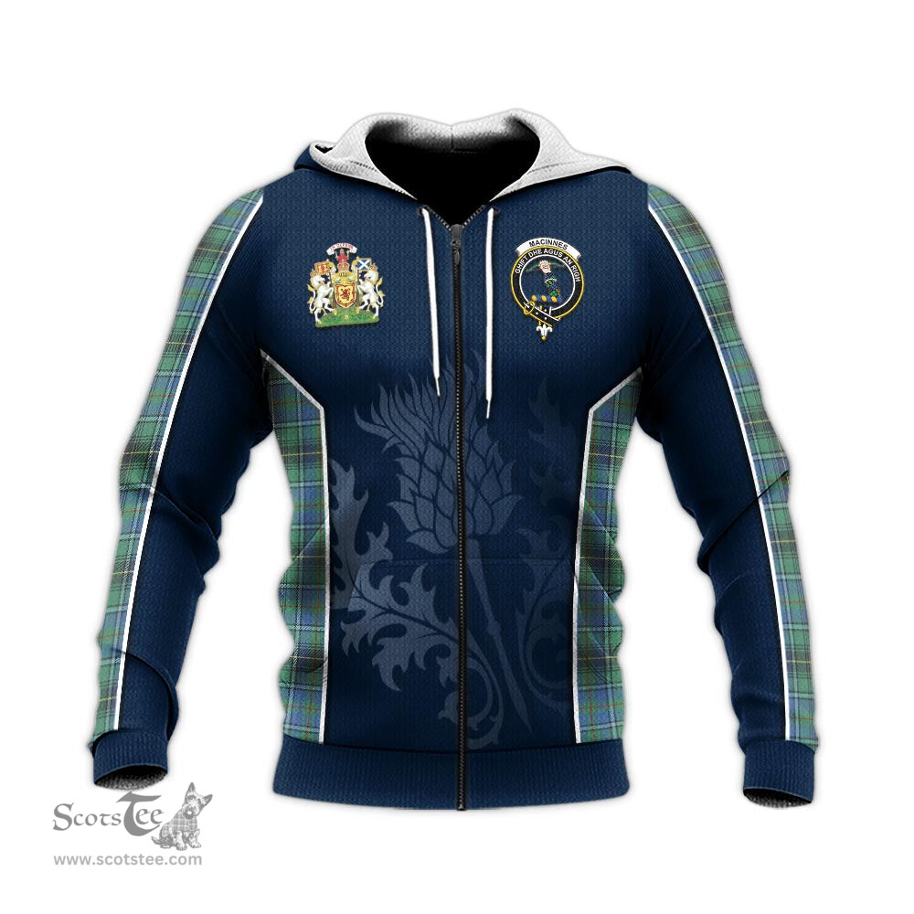ScotsTee Shop Scottish MacInnes Ancient Clan Scottish Crest and Scottish Thistle Sport Tartan Hoodie