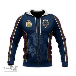 ScotsTee Shop Scottish MacDonell of Glengarry Modern Clan Scottish Crest and Scottish Thistle Sport Tartan Hoodie
