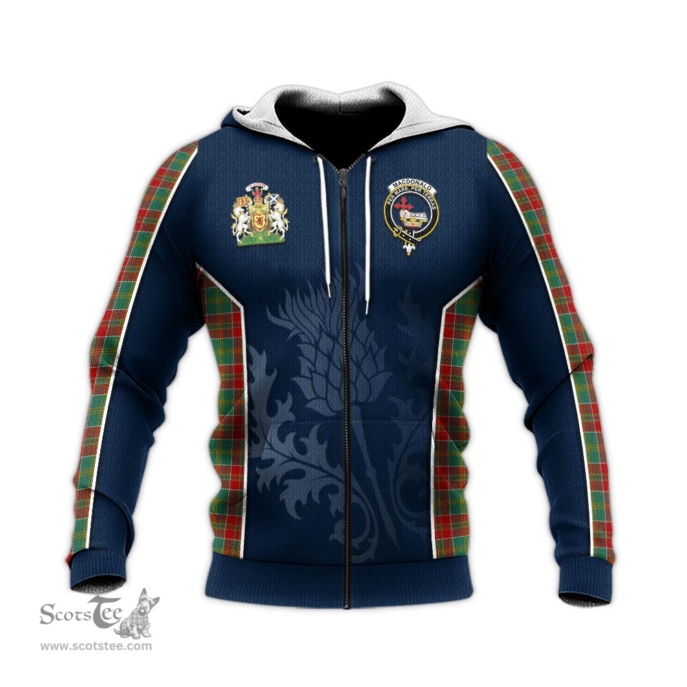 ScotsTee Shop Scottish MacDonald of Kingsburgh Clan Scottish Crest and Scottish Thistle Sport Tartan Hoodie