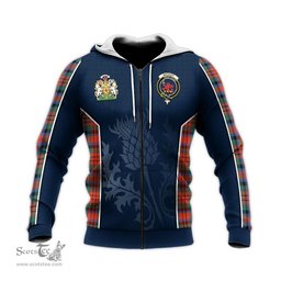 ScotsTee Shop Scottish MacDuff Ancient Clan Scottish Crest and Scottish Thistle Sport Tartan Hoodie