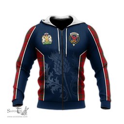 ScotsTee Shop Scottish MacDonell of Keppoch Clan Scottish Crest and Scottish Thistle Sport Tartan Hoodie