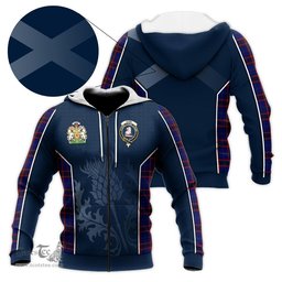 ScotsTee Shop Scottish Home Modern Clan Scottish Crest and Scottish Thistle Sport Tartan Hoodie