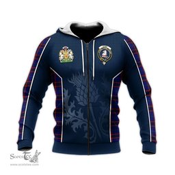 ScotsTee Shop Scottish Home Modern Clan Scottish Crest and Scottish Thistle Sport Tartan Hoodie
