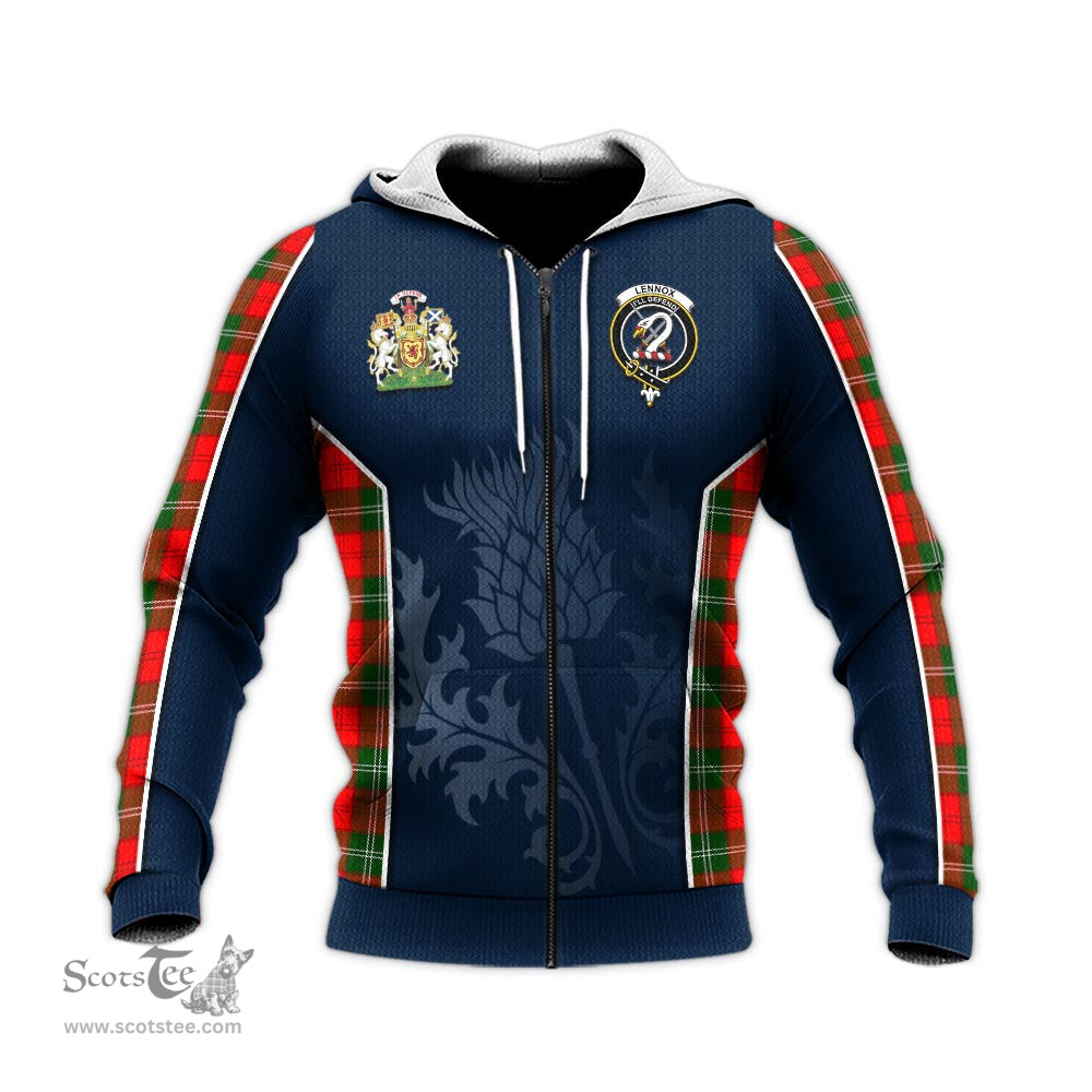 ScotsTee Shop Scottish Lennox Modern Clan Scottish Crest and Scottish Thistle Sport Tartan Hoodie